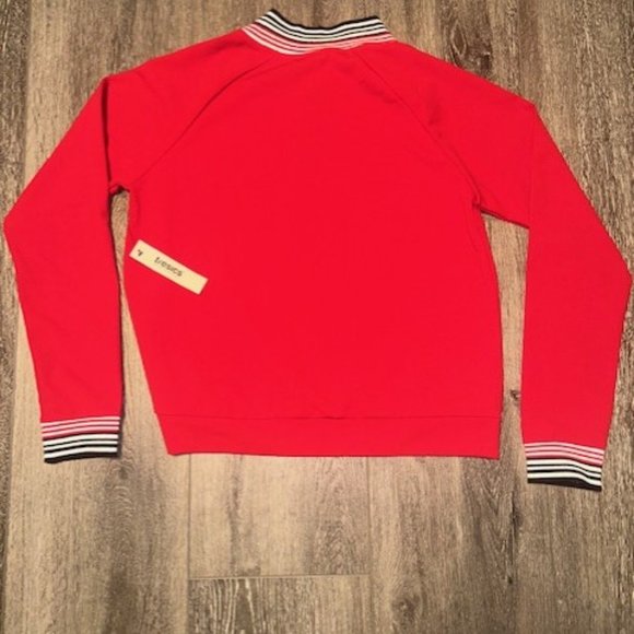 Tresics Women Full Zip Warm Up Jacket White Black Red Stripes Size S Small NWT - Picture 4 of 4